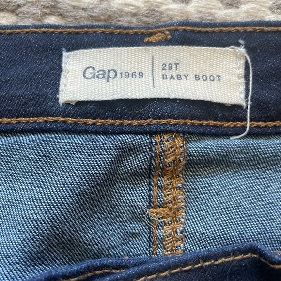 Gap 29 Tall Baby Boot Dark Blue Jeans with Stretch - Picture 6 of 8